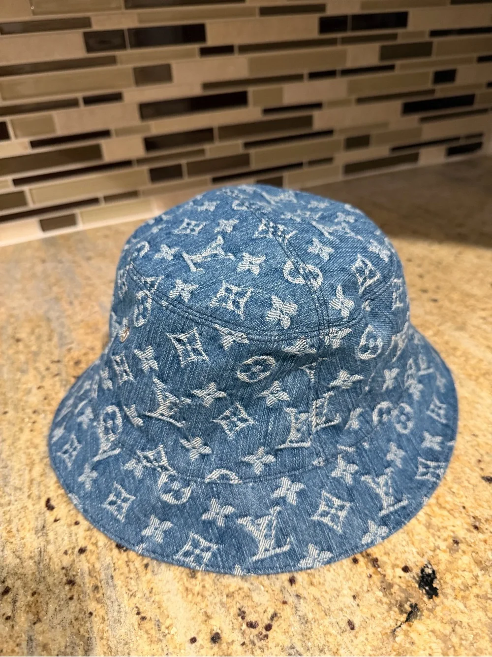 Louis Vuitton Denim Monogram Bucket Hat in Washed Blue - Picture 2 of 5
